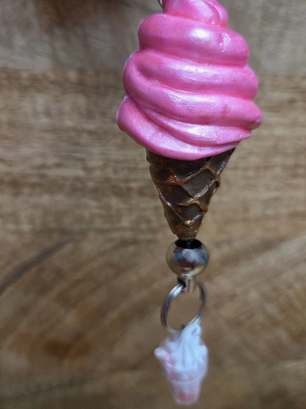 🍦Handmade Sweet Swirl Ice Cream Keychain & Bag Charm